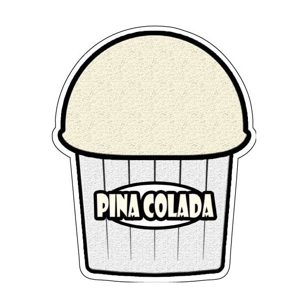 PINA COLADA FLAVOR Italian Iceshaved ice cart trailer stand sticker, D-DC-16-Pina Colada Flavor
